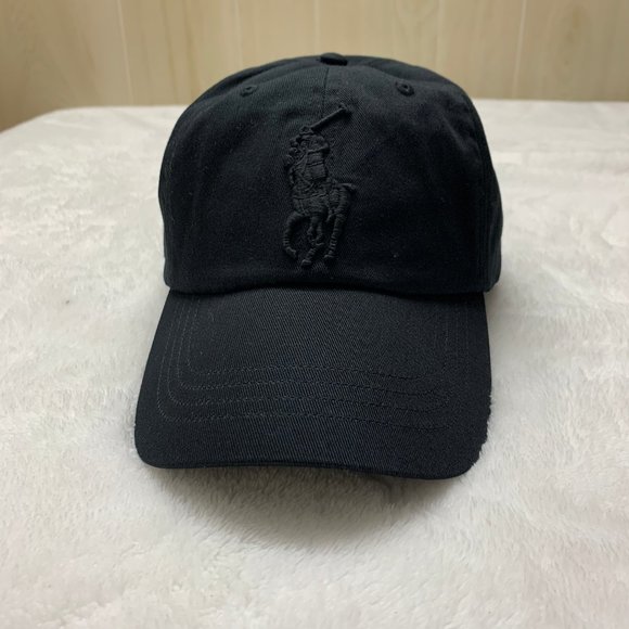all black polo hat